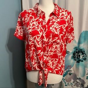 ❗️clearance-price firm❗️ NWOT tropical tie front top